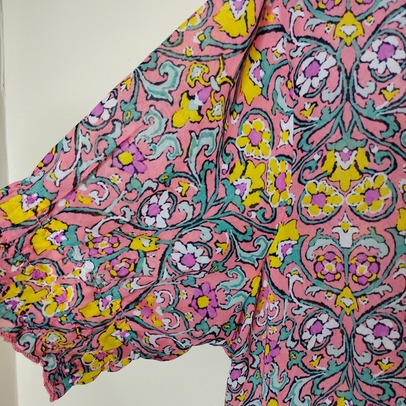 Kate and Lily Button Front Maxi Dress Size 14 Smocked Tiered Floral - Picture 5 of 8